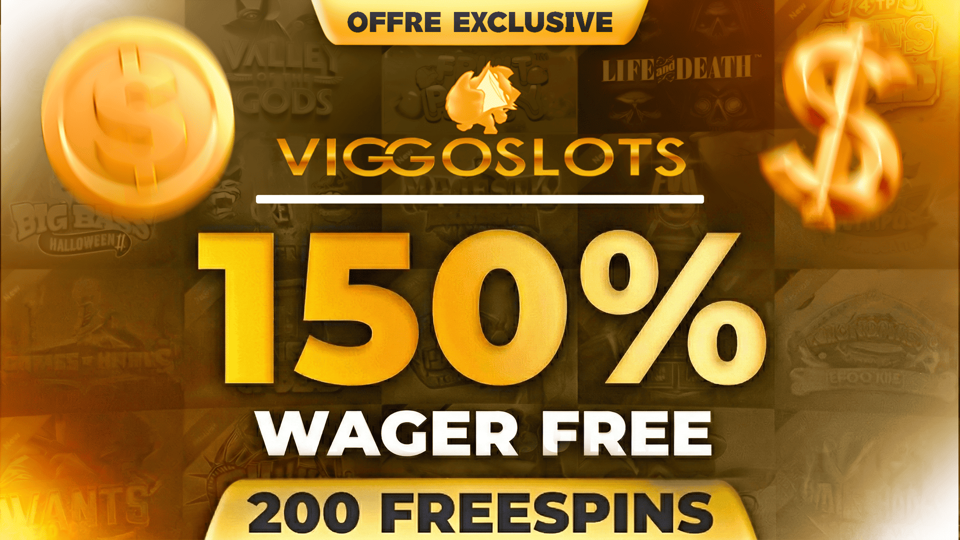 150% WAGER FREE (Offre exclusive)